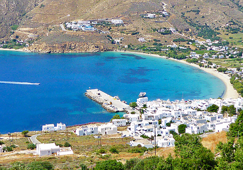 Egiali sett från Potamos på Amorgos på Amorgos.